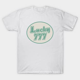 lucky number 777 - beige and green T-Shirt